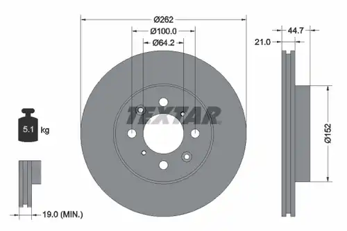 спирачен диск TEXTAR 92060900