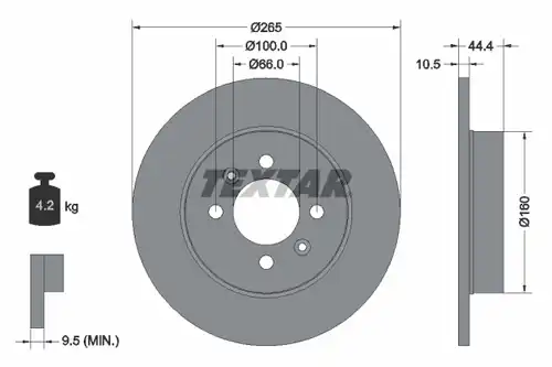 спирачен диск TEXTAR 92064900