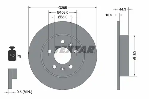 спирачен диск TEXTAR 92065100