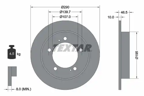 спирачен диск TEXTAR 92066003