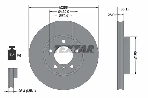 спирачен диск TEXTAR 92067400