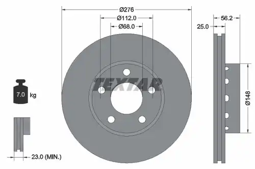 спирачен диск TEXTAR 92068100