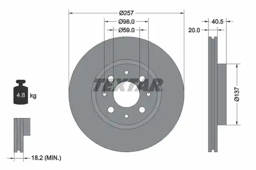 спирачен диск TEXTAR 92068500