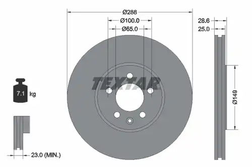 спирачен диск TEXTAR 92072800