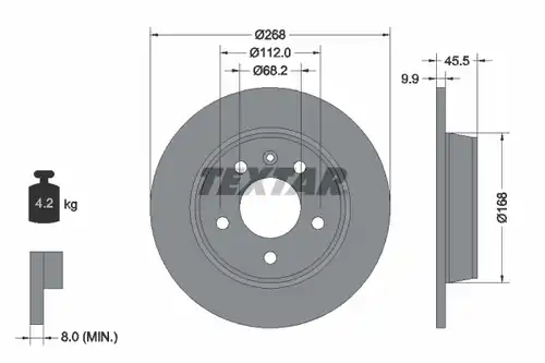 спирачен диск TEXTAR 92074300