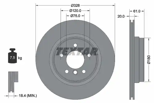 спирачен диск TEXTAR 92074900