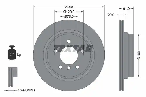 спирачен диск TEXTAR 92075100