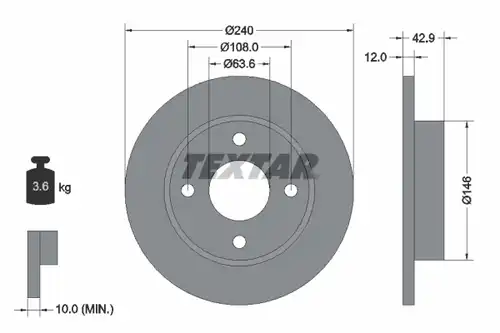 спирачен диск TEXTAR 92075303