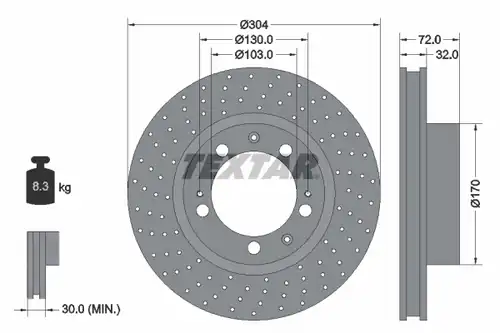 спирачен диск TEXTAR 92076000