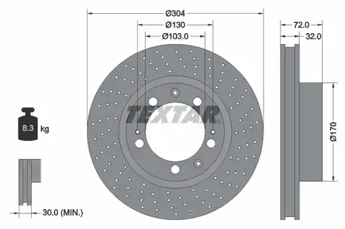 спирачен диск TEXTAR 92076100