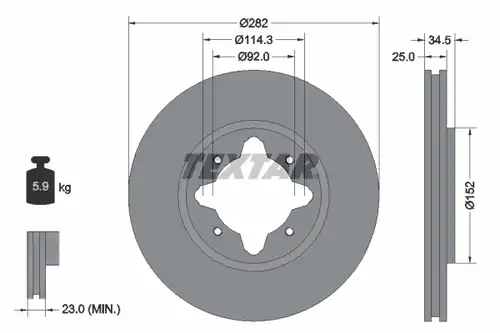 спирачен диск TEXTAR 92078100