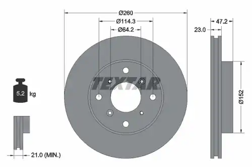 спирачен диск TEXTAR 92078200