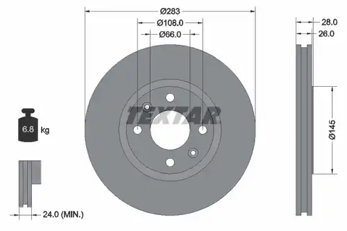 спирачен диск TEXTAR 92078700