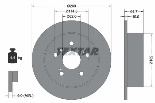 спирачен диск TEXTAR 92079300