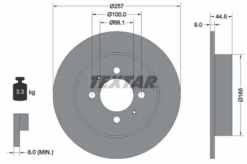 спирачен диск TEXTAR 92079900