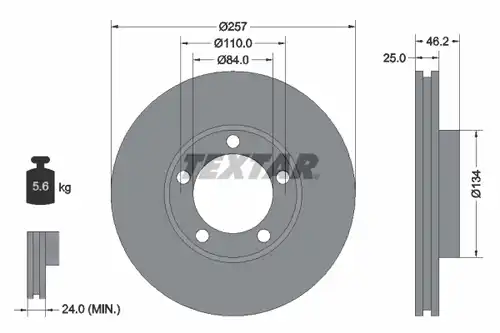 спирачен диск TEXTAR 92080300