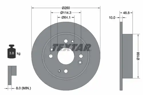 спирачен диск TEXTAR 92081700