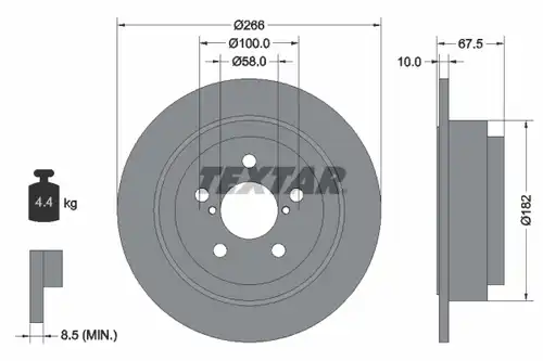 спирачен диск TEXTAR 92082000