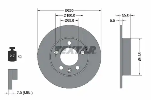 спирачен диск TEXTAR 92082500