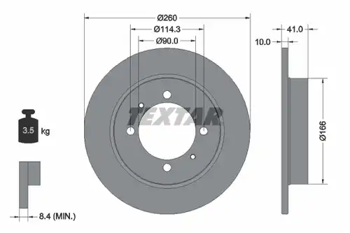 спирачен диск TEXTAR 92083003