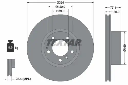 спирачен диск TEXTAR 92083400