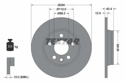 спирачен диск TEXTAR 92083900