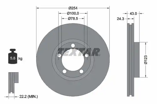 спирачен диск TEXTAR 92088100