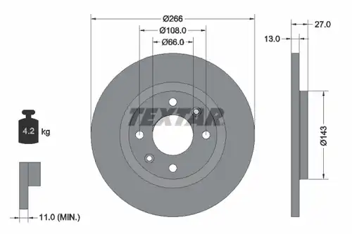 спирачен диск TEXTAR 92089103