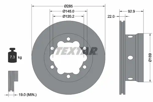 спирачен диск TEXTAR 92089803