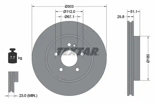 спирачен диск TEXTAR 92089900