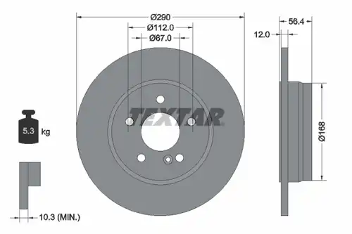 спирачен диск TEXTAR 92091100