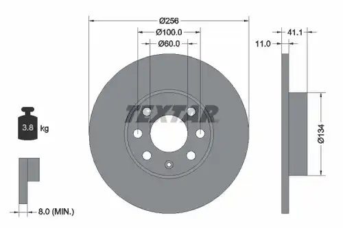 спирачен диск TEXTAR 92091700