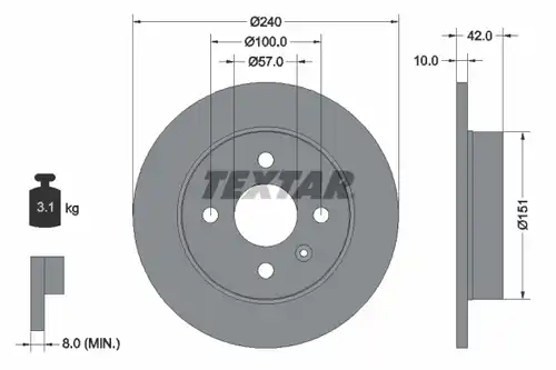 спирачен диск TEXTAR 92092000