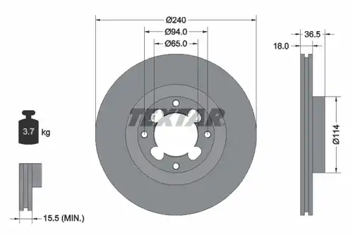 спирачен диск TEXTAR 92092200