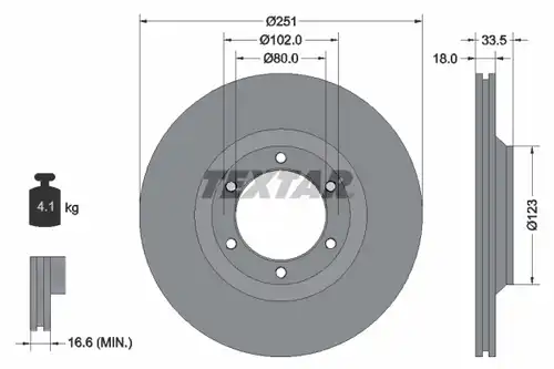 спирачен диск TEXTAR 92095700