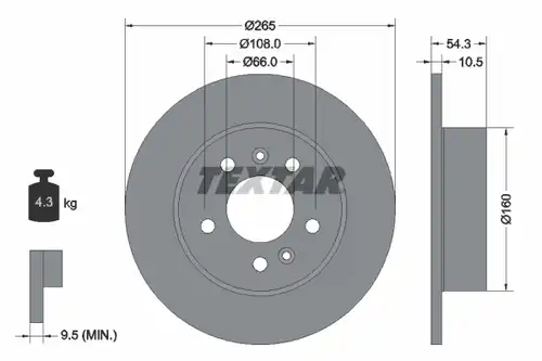 спирачен диск TEXTAR 92096300