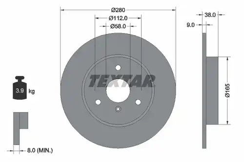 спирачен диск TEXTAR 92097603