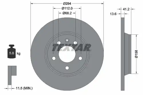 спирачен диск TEXTAR 92098100