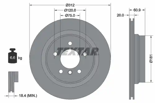 спирачен диск TEXTAR 92098700