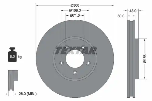 спирачен диск TEXTAR 92099003