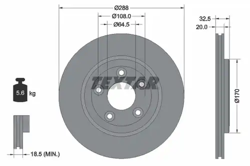 спирачен диск TEXTAR 92099100