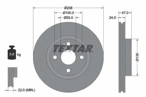 спирачен диск TEXTAR 92103100