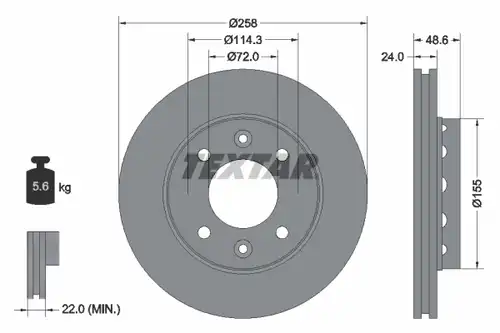 спирачен диск TEXTAR 92104200