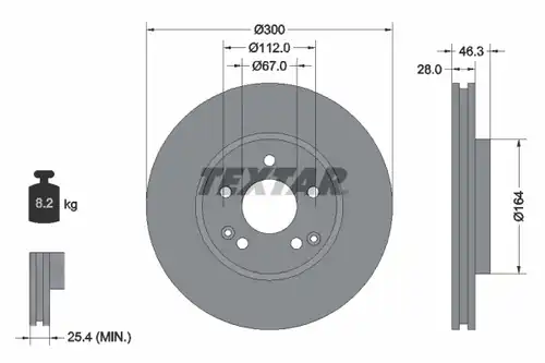 спирачен диск TEXTAR 92106000