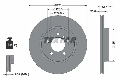 спирачен диск TEXTAR 92106900