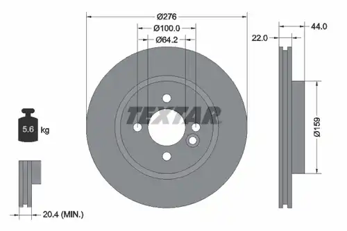 спирачен диск TEXTAR 92107500