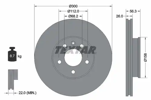 спирачен диск TEXTAR 92109800