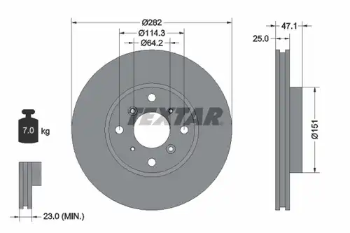 спирачен диск TEXTAR 92110100