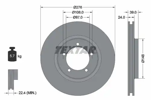 спирачен диск TEXTAR 92110600