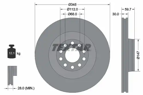 спирачен диск TEXTAR 92112500